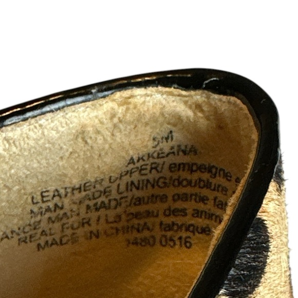 Anne Klein AKKEANA iflex Leopard Print real fur flats black patent bow - Picture 12 of 13